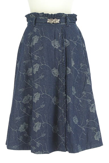 axes femme（アクシーズファム）の古着「花柄デニムミディスカート（スカート）」大画像１へ