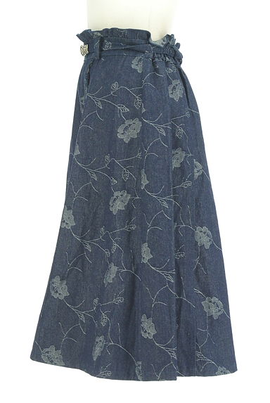 axes femme（アクシーズファム）の古着「花柄デニムミディスカート（スカート）」大画像３へ