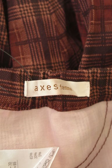 axes femme（アクシーズファム）の古着「花モチーフ付きチェック柄スキニーパンツ（パンツ）」大画像６へ
