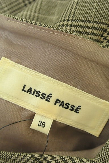 LAISSE PASSE（レッセパッセ）の古着「ベルト付きグレンチェック柄膝丈ワンピース（ワンピース・チュニック）」大画像６へ