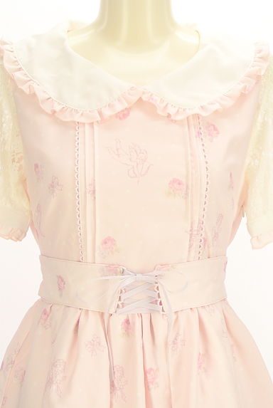 LIZ LISA（リズリサ）の古着「レースアップベルト花柄膝上ワンピース（ワンピース・チュニック）」大画像４へ