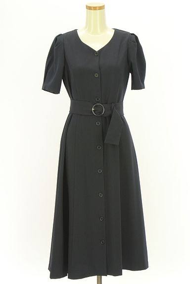 LAISSE PASSE（レッセパッセ）の古着「ベルト付きパフスリロングフレアワンピース（ワンピース・チュニック）」大画像１へ