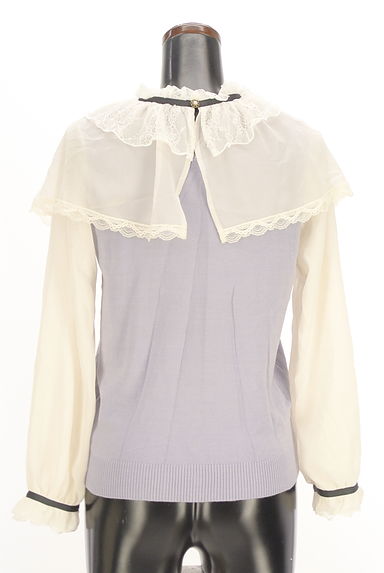 axes femme（アクシーズファム）の古着「ケープカラーシフォン袖ニットトップス（ニット）」大画像２へ