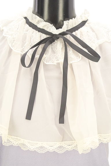 axes femme（アクシーズファム）の古着「ケープカラーシフォン袖ニットトップス（ニット）」大画像４へ