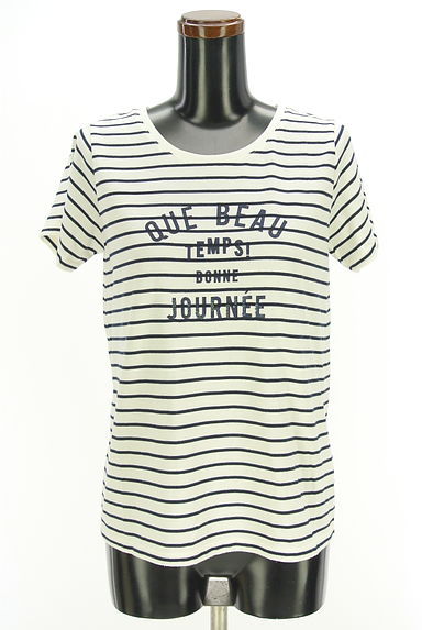 anySiS（エニィスィス）の古着「スパンコールロゴボーダーTシャツ（Ｔシャツ）」大画像１へ