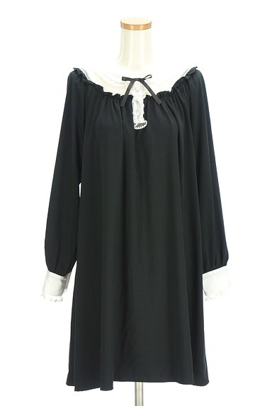 axes femme（アクシーズファム）の古着「ドットチュール切替バイカラー膝上ワンピース（ワンピース・チュニック）」大画像１へ