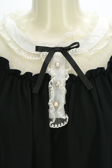 axes femme（アクシーズファム）の古着「ドットチュール切替バイカラー膝上ワンピース（ワンピース・チュニック）」大画像４へ