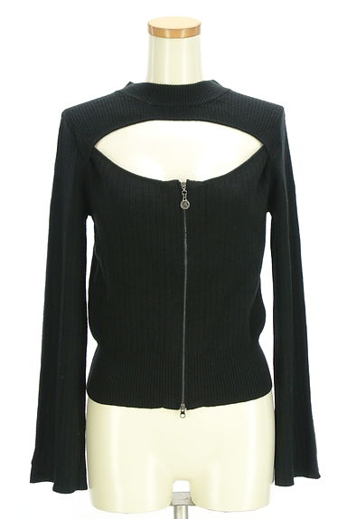 axes femme（アクシーズファム）の古着「フロントオープンダブルジップニットトップス（ニット）」大画像１へ