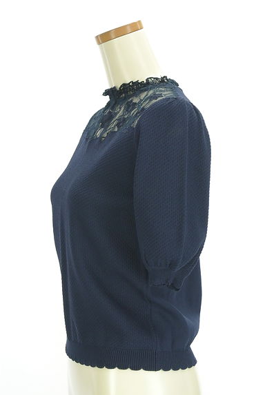 axes femme（アクシーズファム）の古着「レースヨーク五分袖ニットトップス（カットソー・プルオーバー）」大画像３へ