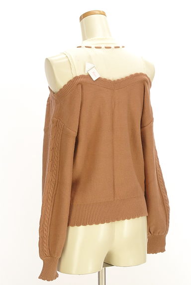 axes femme（アクシーズファム）の古着「レイヤード風オープンショルダーニットトップス（ニット）」大画像４へ