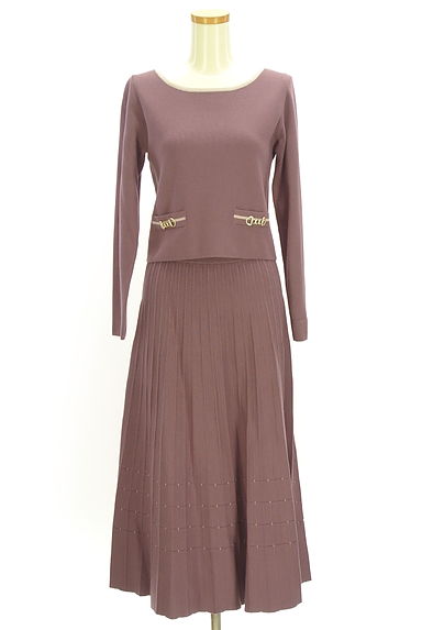 PROPORTION BODY DRESSING（プロポーションボディ ドレッシング）の古着「プリーツニットセットアップ（セットアップ（ジャケット＋スカート））」大画像１へ