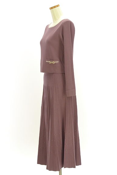PROPORTION BODY DRESSING（プロポーションボディ ドレッシング）の古着「プリーツニットセットアップ（セットアップ（ジャケット＋スカート））」大画像３へ