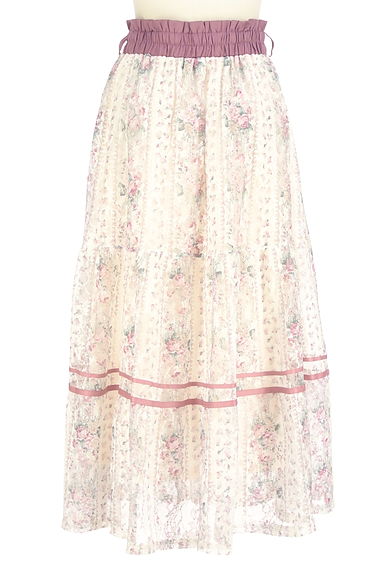 axes femme（アクシーズファム）の古着「フラワーチュールティアードスカート（ロングスカート・マキシスカート）」大画像１へ
