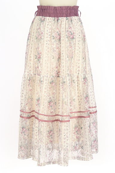 axes femme（アクシーズファム）の古着「フラワーチュールティアードスカート（ロングスカート・マキシスカート）」大画像２へ