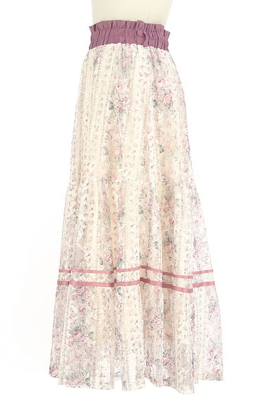 axes femme（アクシーズファム）の古着「フラワーチュールティアードスカート（ロングスカート・マキシスカート）」大画像３へ