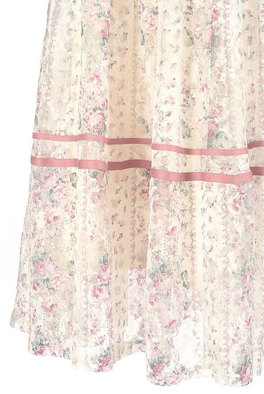 axes femme（アクシーズファム）の古着「フラワーチュールティアードスカート（ロングスカート・マキシスカート）」大画像５へ