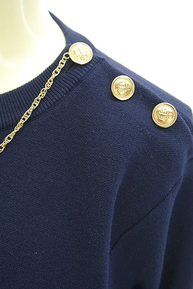 JUSGLITTY（ジャスグリッティー）の古着「ショルダーダミーボタンリブ切替ニット（ニット）」大画像４へ