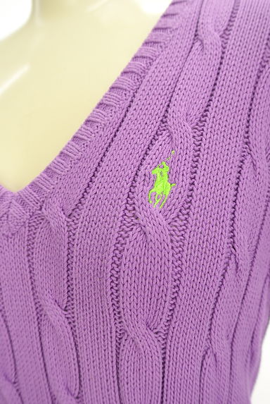 POLO RALPH LAUREN（ポロラルフローレン）の古着「ワンポイントケーブルニットトップス（ニット）」大画像４へ
