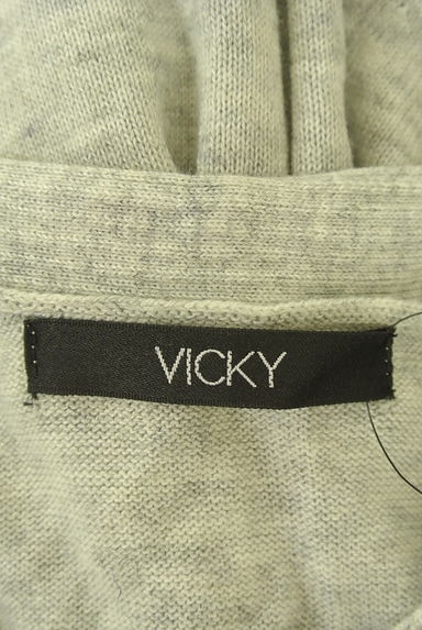 VICKY（ビッキー）の古着「Vネックパイピングニットトップス（ニット）」大画像６へ