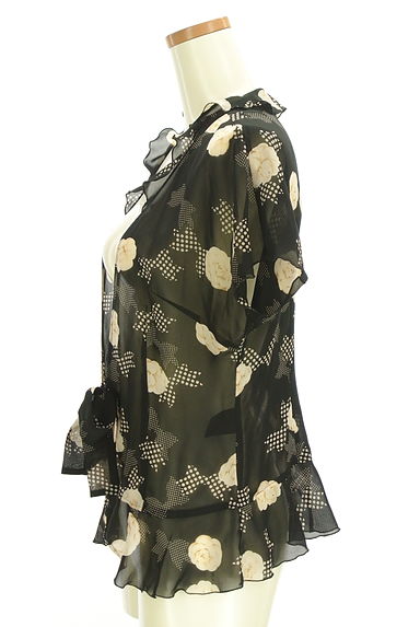 INGEBORG（インゲボルグ）の古着「フロントリボンシフォンカーディガン（カーディガン・ボレロ）」大画像３へ