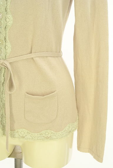 Laura Ashley（ローラアシュレイ）の古着「ベルト付き透かし花柄レースニットカーデ（カーディガン・ボレロ）」大画像４へ