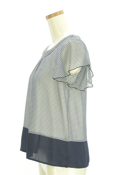 anySiS（エニィスィス）の古着「ボーダー柄シフォンブラウス（カットソー・プルオーバー）」大画像３へ