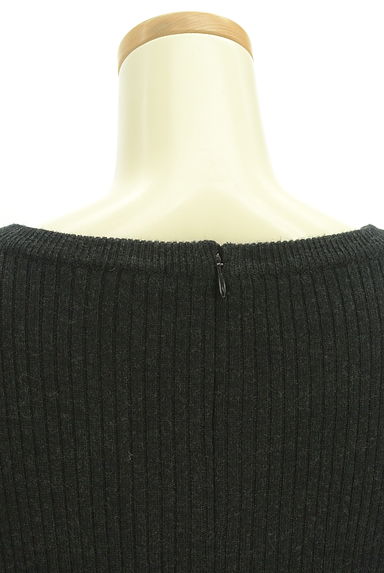 23区（２３ク）の古着「リブニット×ボーダー膝上ワンピース（ワンピース・チュニック）」大画像４へ