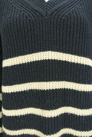 AZUL BY MOUSSY（アズールバイマウジー）の古着「ボリューム袖ボーダーニットトップス（ニット）」大画像５へ