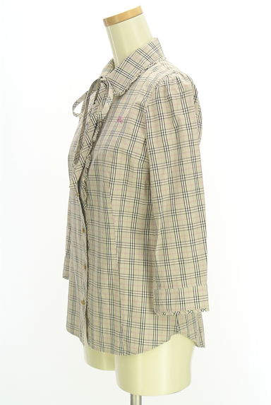 BURBERRY BLUE LABEL（バーバリーブルーレーベル）の古着「リボンタイ付きチェック柄ブラウス（ブラウス）」大画像３へ