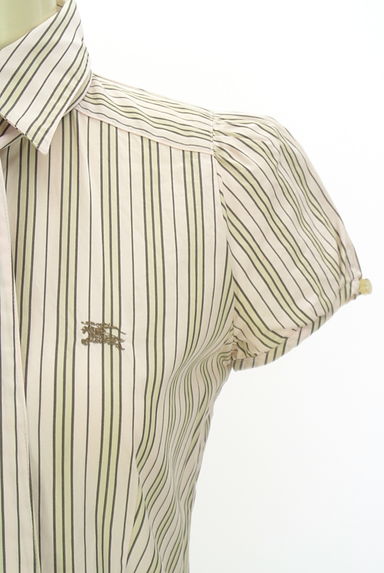 BURBERRY BLUE LABEL（バーバリーブルーレーベル）の古着「ボウタイ付きマルチストライプブラウス（ブラウス）」大画像４へ