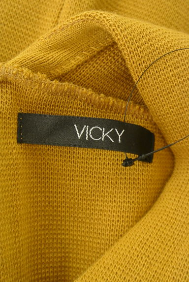 VICKY（ビッキー）の古着「Vネック膝丈ニットワンピース（ワンピース・チュニック）」大画像６へ