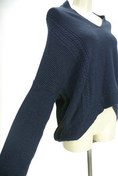 MK MICHEL KLEIN（エムケーミッシェルクラン）の古着「バックシフォンスキッパーニットトップス（ニット）」大画像４へ