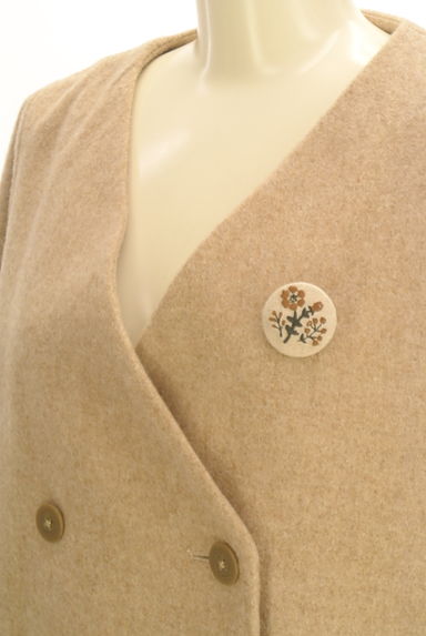 SM2（サマンサモスモス）の古着「刺繍ブローチ付きVネックロングウールコート（コート）」大画像４へ