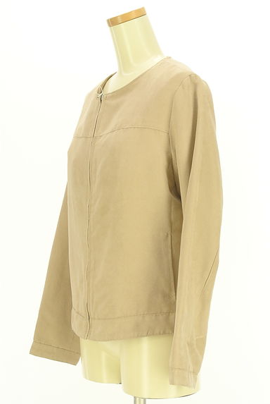 NATURAL BEAUTY BASIC（ナチュラルビューティベーシック）の古着「スウェードノーカラージャケット（ブルゾン・スタジャン）」大画像３へ
