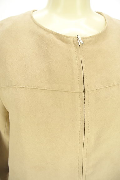 NATURAL BEAUTY BASIC（ナチュラルビューティベーシック）の古着「スウェードノーカラージャケット（ブルゾン・スタジャン）」大画像４へ