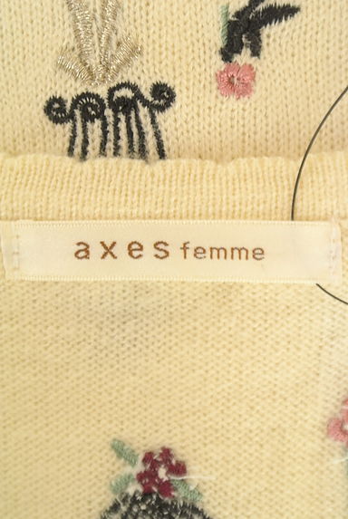 axes femme（アクシーズファム）の古着「刺繍ニットカーディガン（カーディガン・ボレロ）」大画像６へ