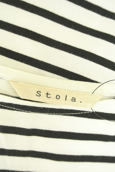 Stola.（ストラ）の古着「7分袖ボートネックボーダーカットソー（カットソー・プルオーバー）」大画像６へ