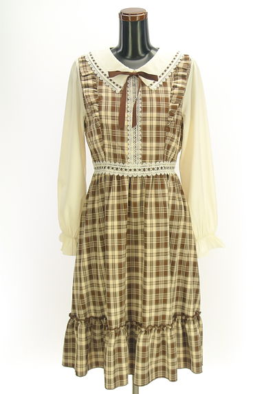 axes femme（アクシーズファム）の古着「チェック柄切替ミニフリルワンピース（ワンピース・チュニック）」大画像１へ
