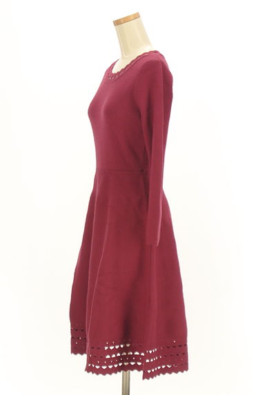 PROPORTION BODY DRESSING（プロポーションボディ ドレッシング）の古着「透かし編み膝丈ニットワンピース（ワンピース・チュニック）」大画像３へ