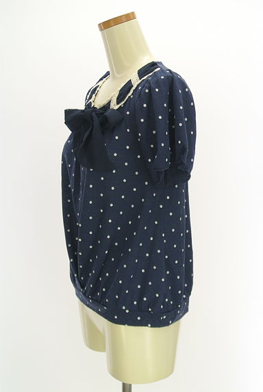 axes femme（アクシーズファム）の古着「ドット柄シフォンリボンカットソー（カットソー・プルオーバー）」大画像３へ
