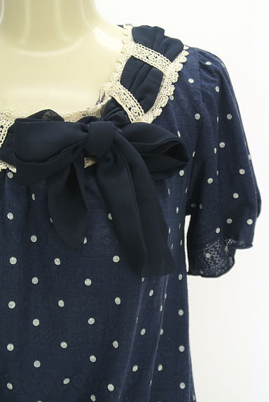 axes femme（アクシーズファム）の古着「ドット柄シフォンリボンカットソー（カットソー・プルオーバー）」大画像４へ
