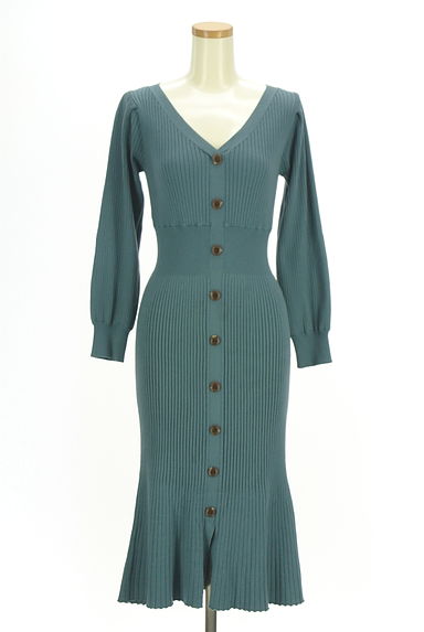 PROPORTION BODY DRESSING（プロポーションボディ ドレッシング）の古着「膝下丈マーメイドニットワンピース（ワンピース・チュニック）」大画像１へ