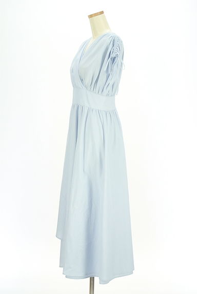 NATURAL BEAUTY BASIC（ナチュラルビューティベーシック）の古着「ラップ風ストライプロングワンピース（ワンピース・チュニック）」大画像３へ