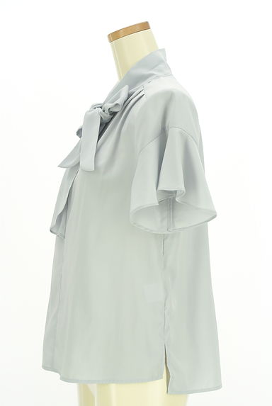 Stola.（ストラ）の古着「リボンタイスタンドカラーブラウス（カットソー・プルオーバー）」大画像３へ