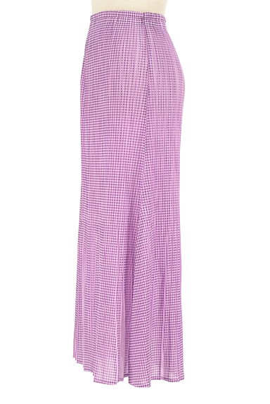 PLEATS PLEASE（プリーツプリーズ）の古着「ギンガムチェックプリーツスカート（ロングスカート・マキシスカート）」大画像３へ
