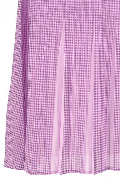 PLEATS PLEASE（プリーツプリーズ）の古着「ギンガムチェックプリーツスカート（ロングスカート・マキシスカート）」大画像５へ