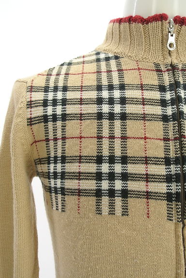 BURBERRY BLACK LABEL（バーバリーブラックレーベル）の古着「ノバチェックニットカーディガン（ブルゾン・スタジャン）」大画像４へ