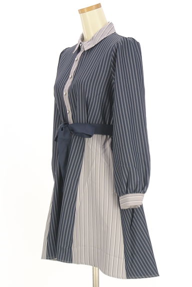 axes femme（アクシーズファム）の古着「ストライプ柄切替シャツワンピース（ワンピース・チュニック）」大画像３へ