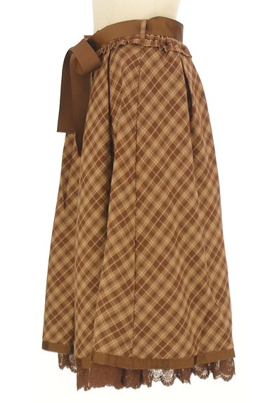 axes femme（アクシーズファム）の古着「ベルト付きチェック柄ミディスカート（ロングスカート・マキシスカート）」大画像３へ