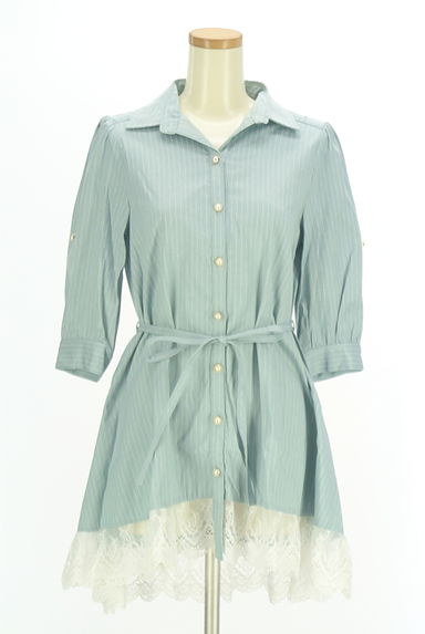 axes femme（アクシーズファム）の古着「ストライプ柄フィッシュテールシャツチュニック（ワンピース・チュニック）」大画像１へ
